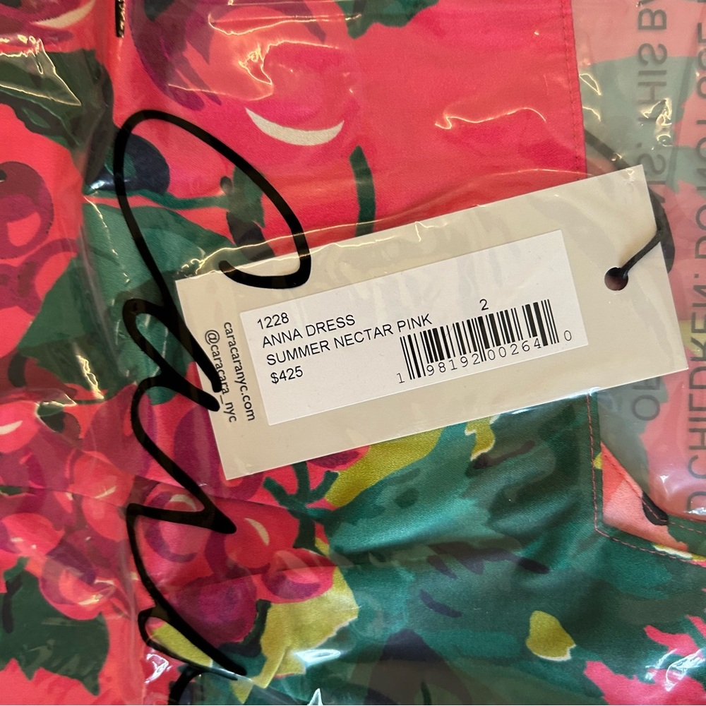 NEW Cara Cara Anna Mini Dress - Summer Nectar Pink Green Cotto Hot Summer Sz2/4 - Picture 8 of 10